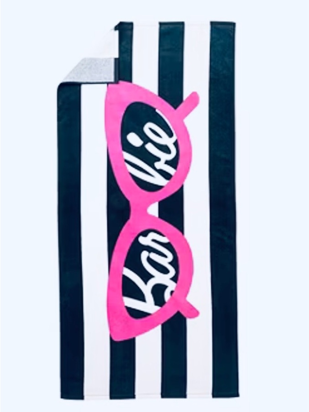 Barbie Black & White Striped Towel with matching Beachbag